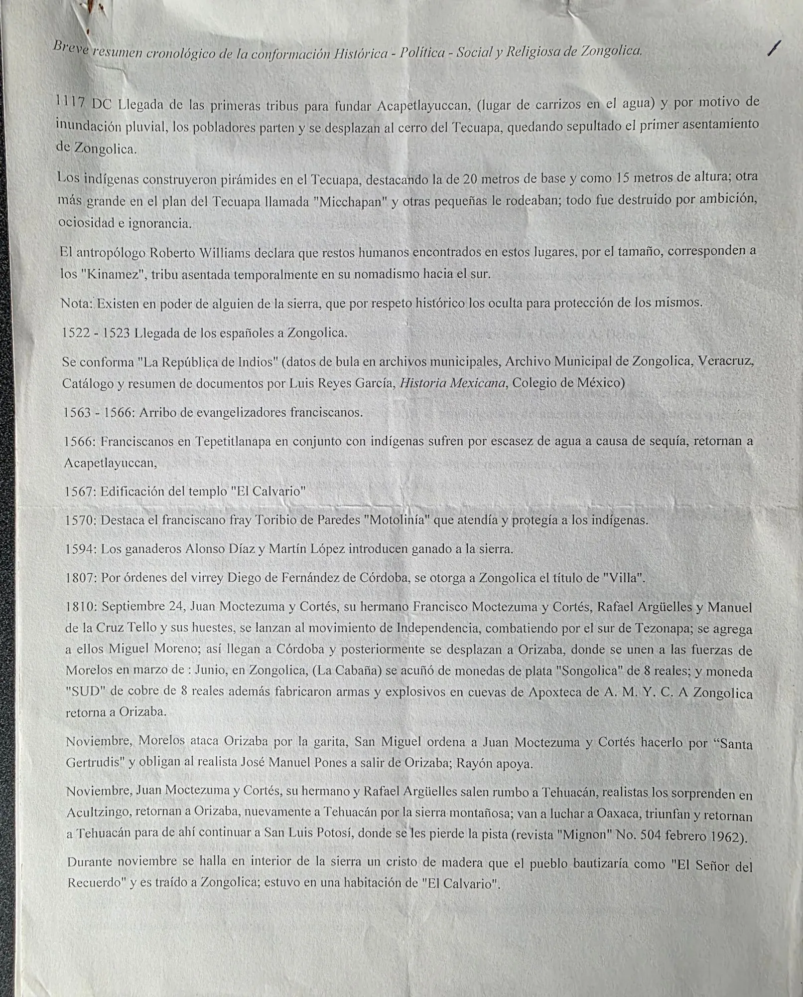 Documento histórico relacionado con la organización insurgente